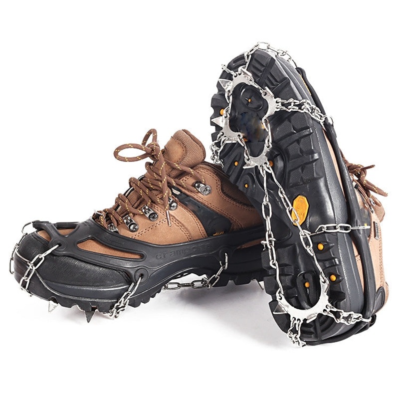 Outdoor Snow and Ice Mountaineering Non-slip Shoes Cover (Black, Size M)