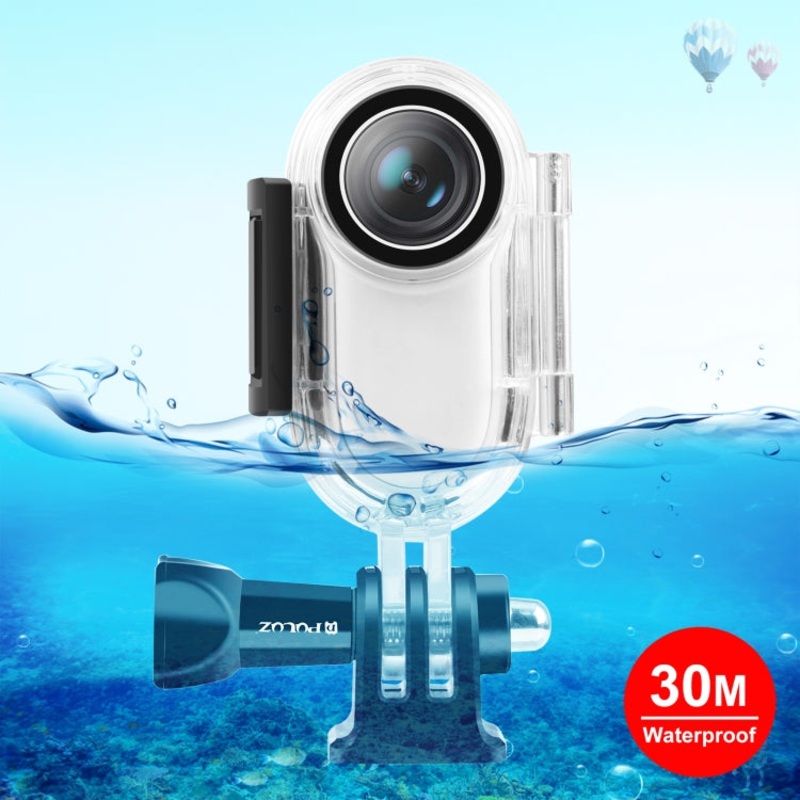 PULUZ 30m Underwater Waterproof Housing Protective Case for Insta360 GO 2, with Base Adapter & Screw (Transparent)