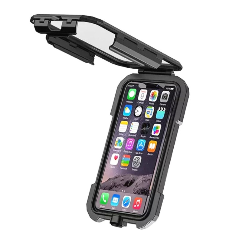 M18S-A2 Motorcycle / Bicycle Rearview Mirror Wireless Charging Waterproof Box Mobile Phone Holder