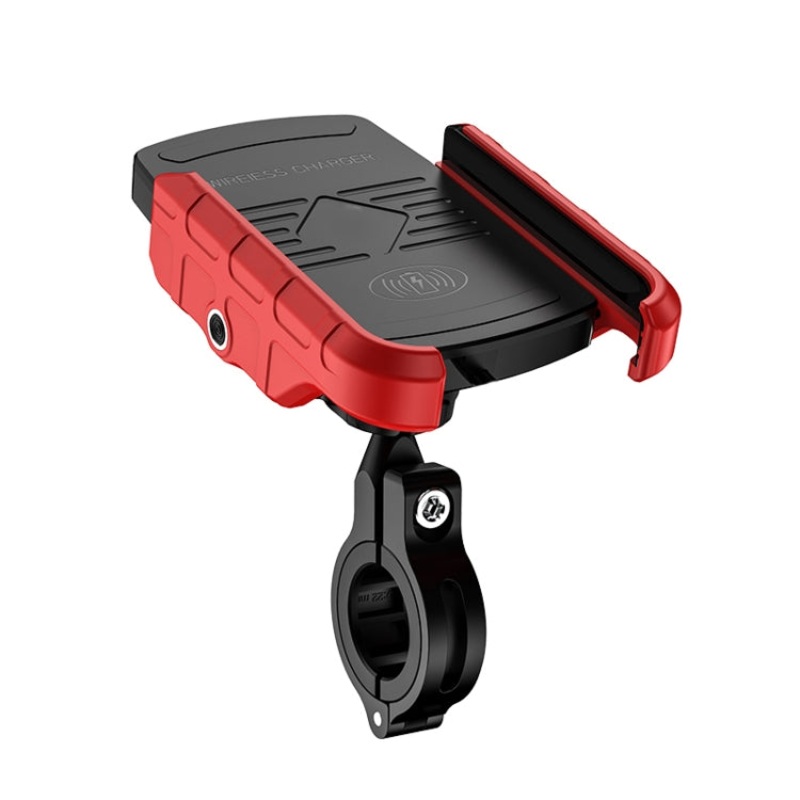 M9 Motorcycle Wireless Charging Mobile Phone Bracket 15W Fast Charging Mobile Phone Navigation Bracket(Red)