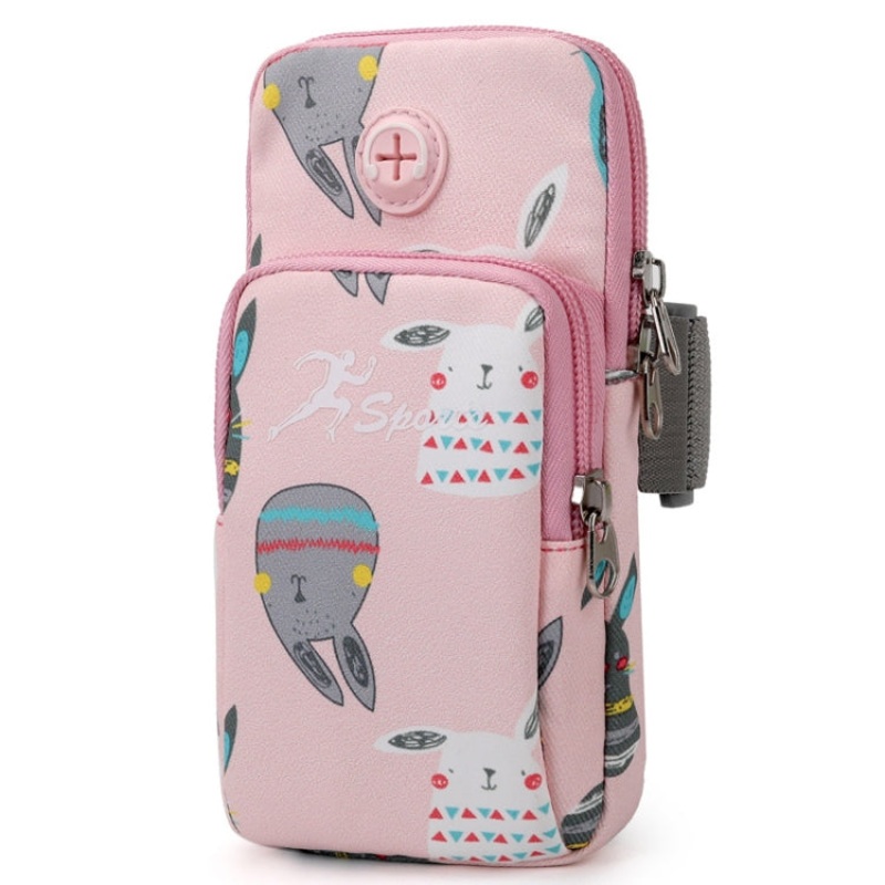 B095 Large Sports Mobile Phone Cartoon Arm Bag Wrist Fitness Bag(Rabbit)