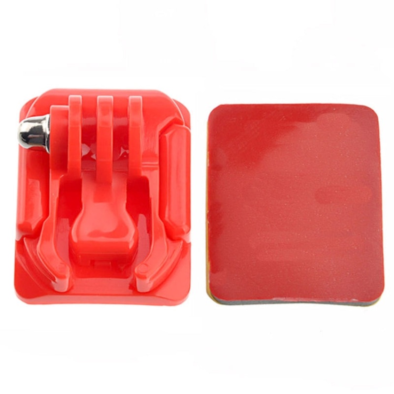 Curved Surface Mount + Mount Stickers for GoPro, Insta360, DJI and Other Action Cameras (Red)