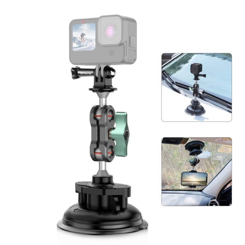 PULUZ Magic Arm Strong Suction Cup Aluminum Alloy Mount (Black)