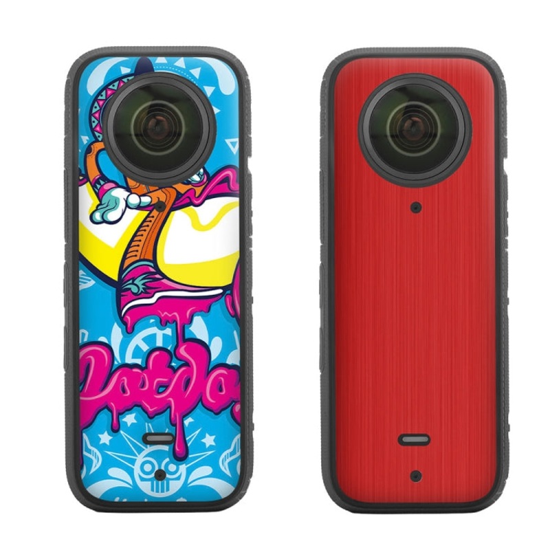 Sunnylife IST-TZ485 For DJI Insta360 X3 Panoramic Camera PVC Protection Scraper Film Stickers (Pirate+Drawing Red)