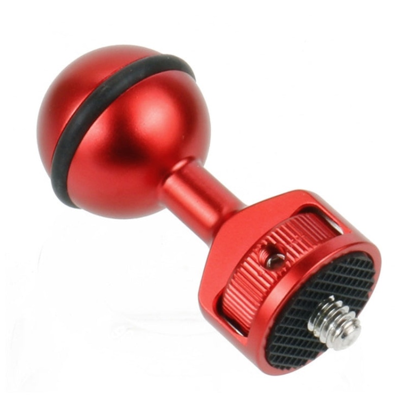 2.5cm Ball Head Clip for Action Camera Underwater Video Camera Light Diving Joint (Red)